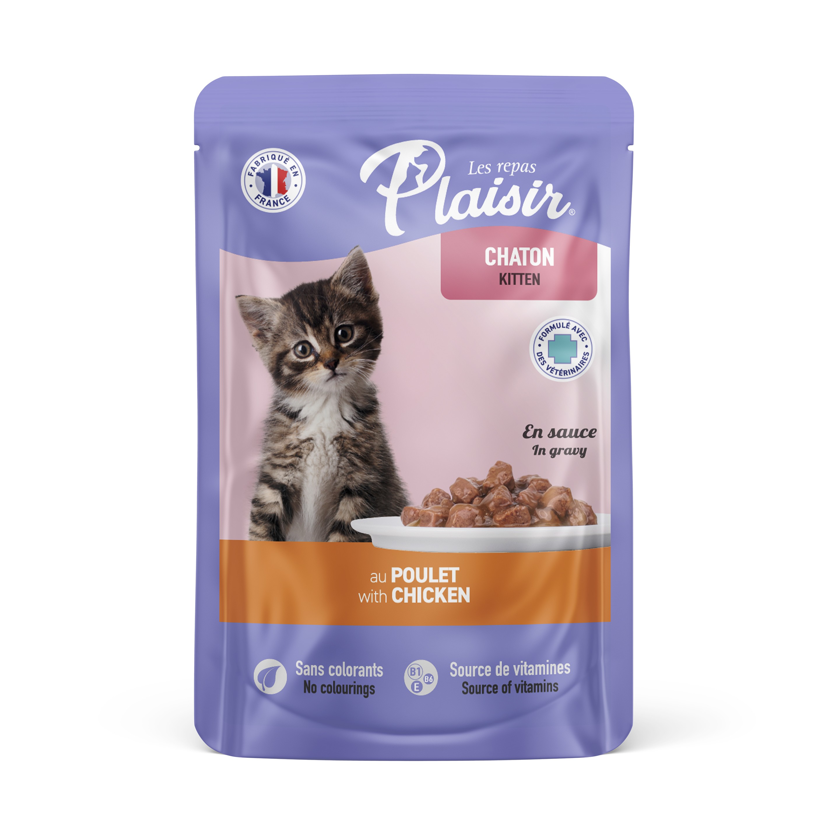 Plaisir Tavuklu Yavru Kedi Pouch 100gr